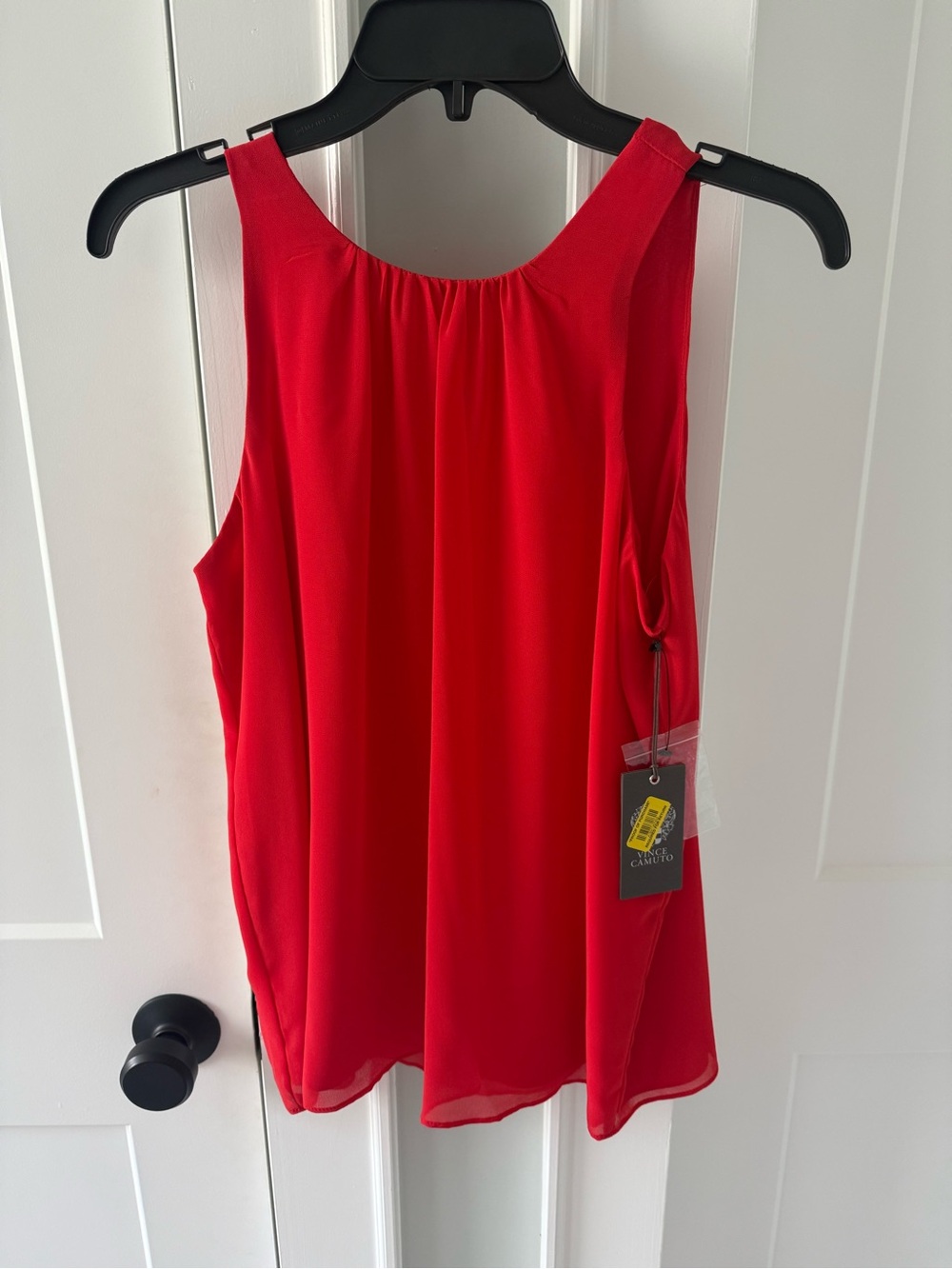 Vince Camuto Red Sleeveless Chiffon Tank Top